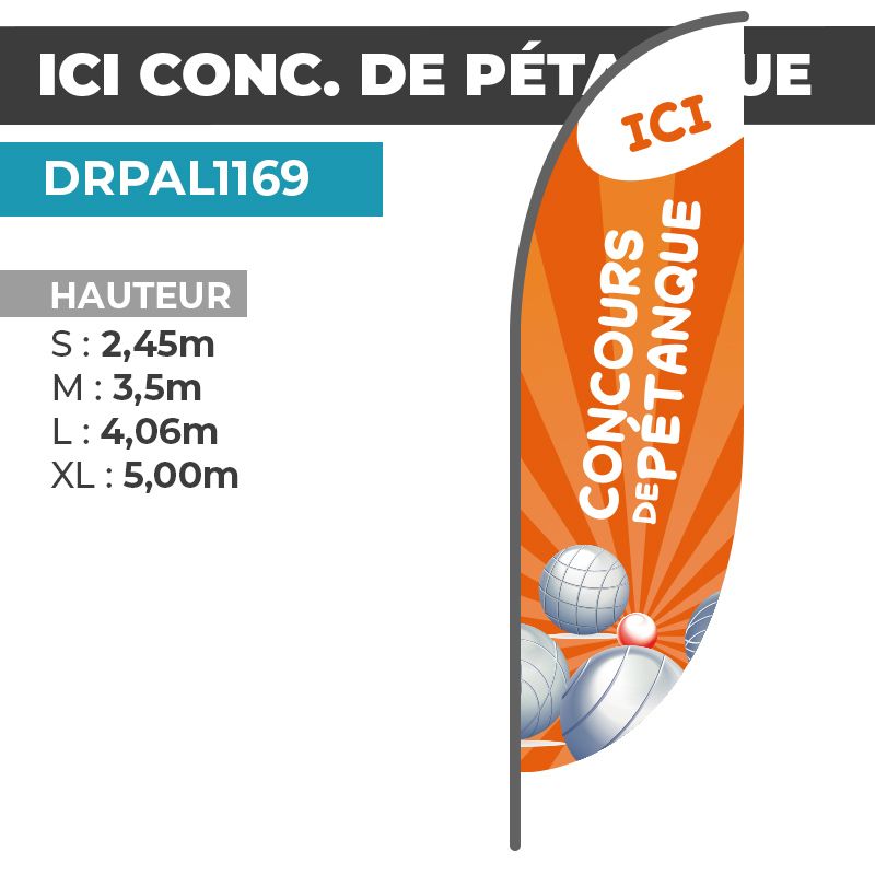Drapeau ICI CONCOURS DE PÉTANQUE