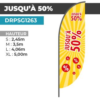 Drapeau JUSQU'À -50%