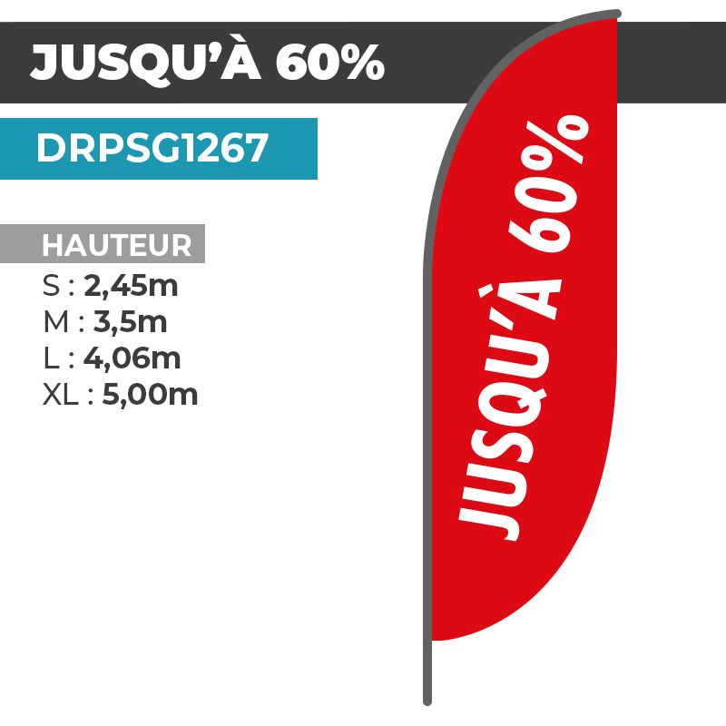 Drapeau JUSQU'À -60%