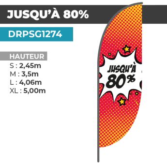 Drapeau JUSQU'À -80%