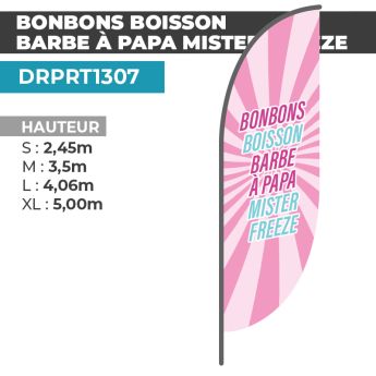 Drapeau BONBONS BOISSON BARBE A PAPA MISTER FREEZE