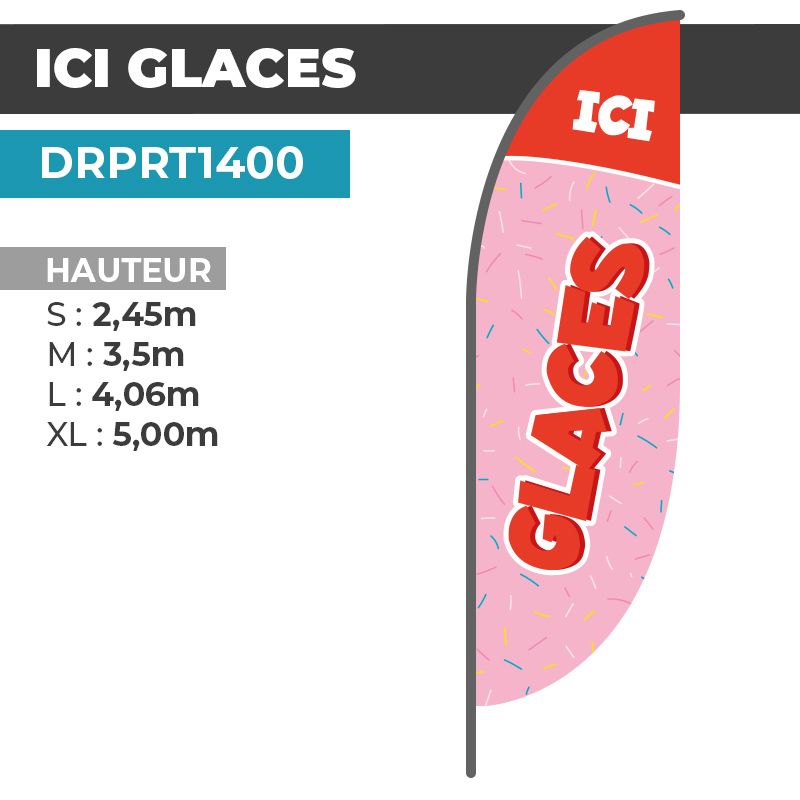 Drapeau ICI GLACES 