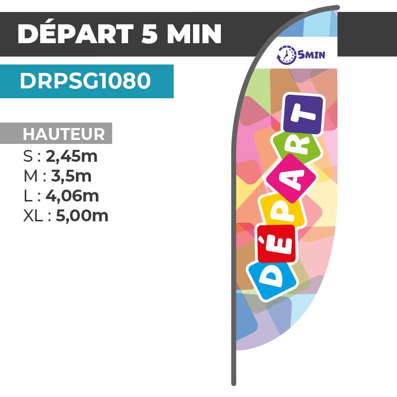 Drapeau DÉPART TOUTES LES 5 MINUTES