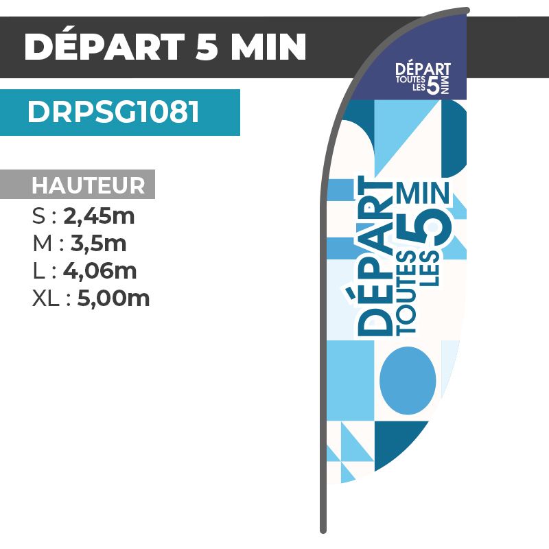 Drapeau DÉPART TOUTES LES 5 MINUTES