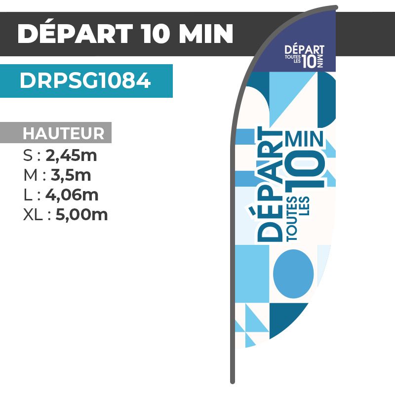 Drapeau DÉPART TOUTES LES 10 MINUTES