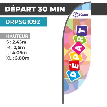 Drapeau DÉPART TOUTES LES 30 MINUTES
