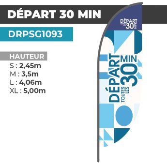 Drapeau DÉPART TOUTES LES 30 MINUTES