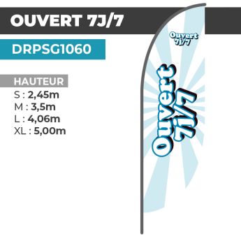 Drapeau OUVERT 7j/7