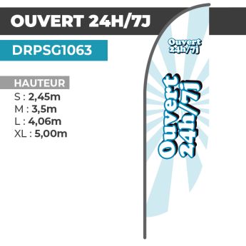 Drapeau OUVERT 24h/7j