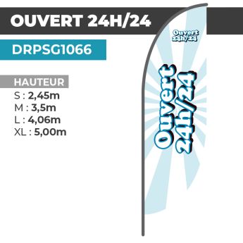 Drapeau OUVERT 24h/24