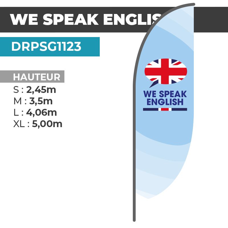 Drapeau NOUS PARLONS ANGLAIS WE SPEAK ENGLISH