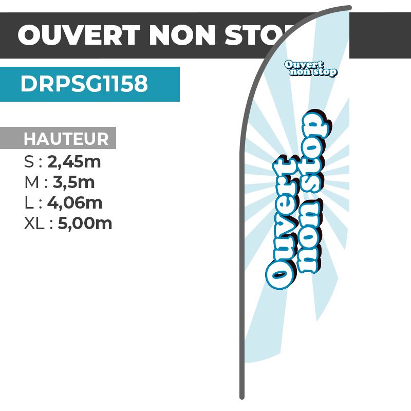 Drapeau OUVERT NON-STOP
