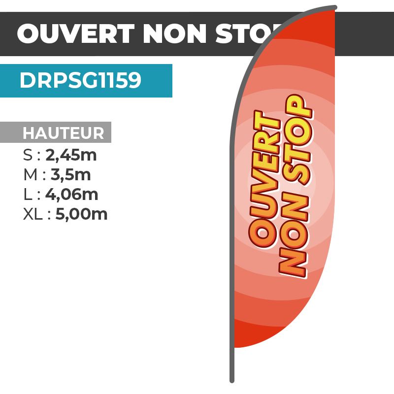 Drapeau OUVERT NON-STOP