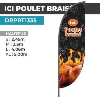 Drapeau ICI POULET BRAISÉ