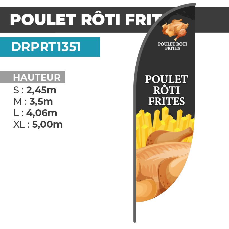 Drapeau POULET RÔTI FRITES