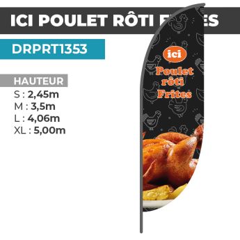 Drapeau POULET RÔTI FRITES