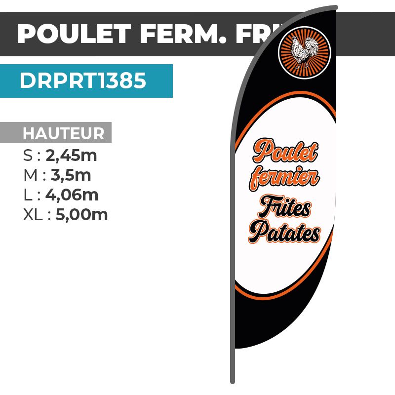 Drapeau POULET FERMIER FRITES PATATES