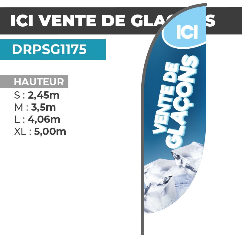 Drapeau ICI VENTE DE GLAÇONS