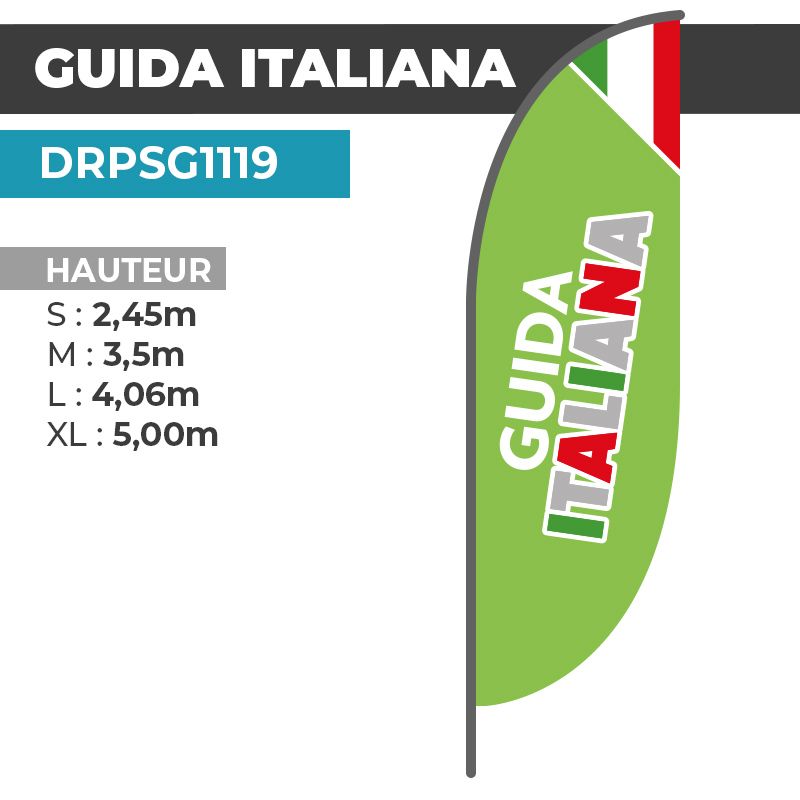 Drapeau GUIDE ITALIEN GUIDA ITALIANA