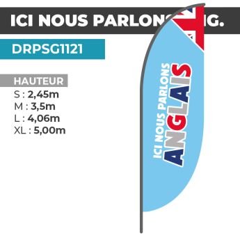 Drapeau ICI NOUS PARLONS ANGLAIS