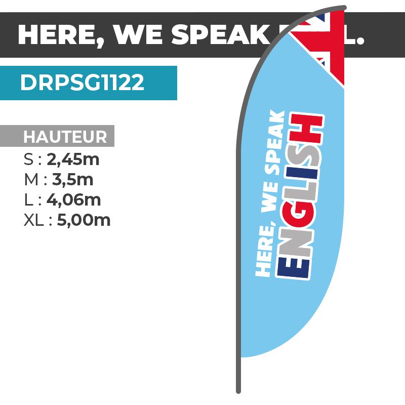 Drapeau ICI NOUS PARLONS ANGLAIS