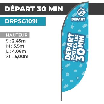 Drapeau DÉPART TOUTES LES 30 MINUTES