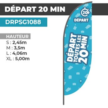 Drapeau DÉPART TOUTES LES 20 MINUTES
