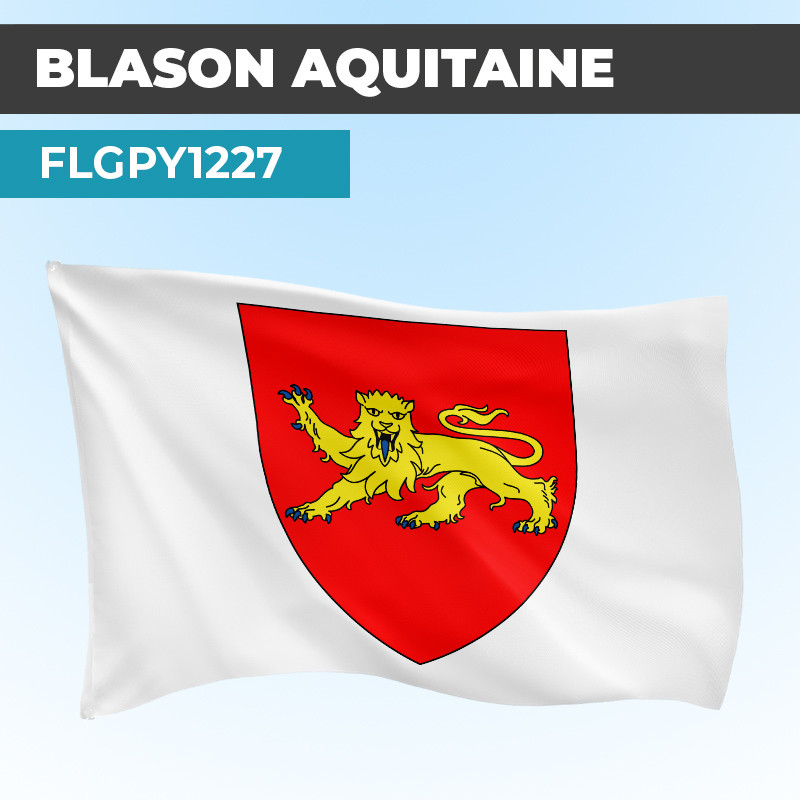 Drapeau AQUITAINE | Pavillon Blanc | Blason Armoirie