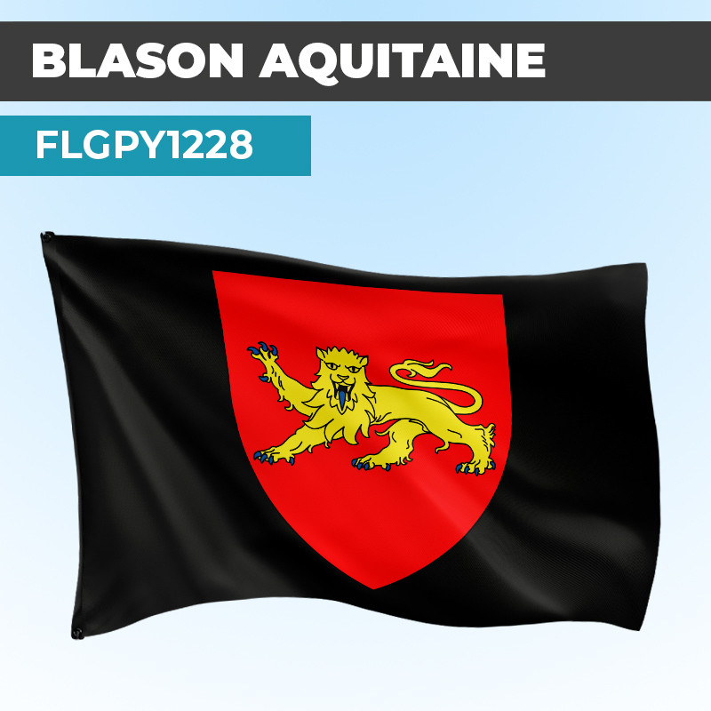 Drapeau AQUITAINE | Pavillon Noir | Blason Armoirie
