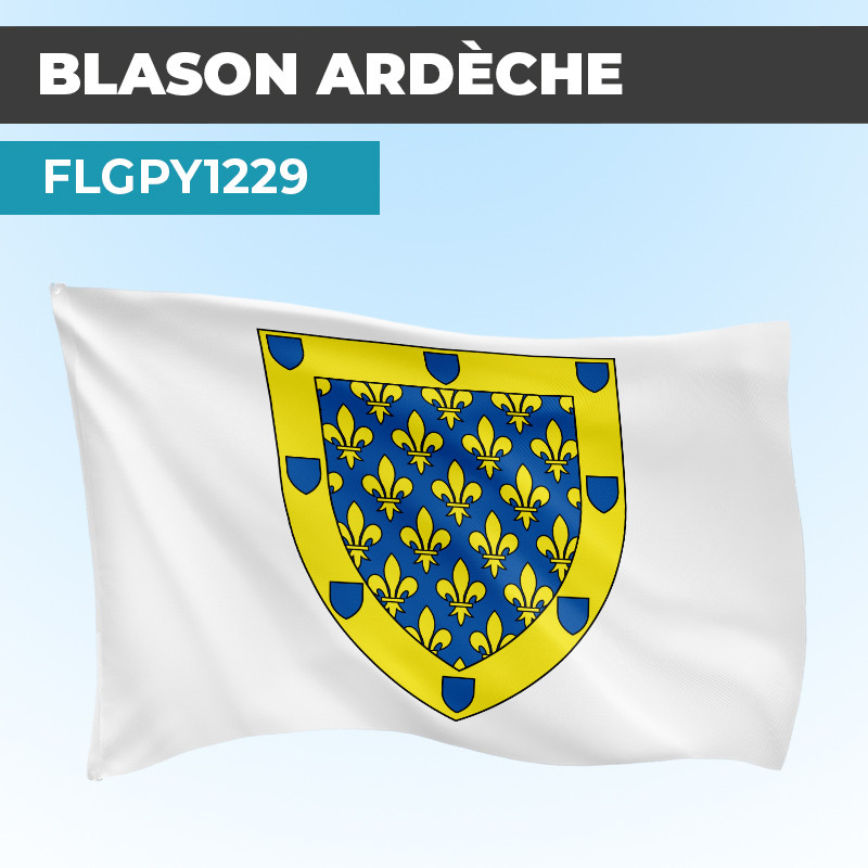 Drapeau ARDECHE | Pavillon Blanc | Blason Armoirie
