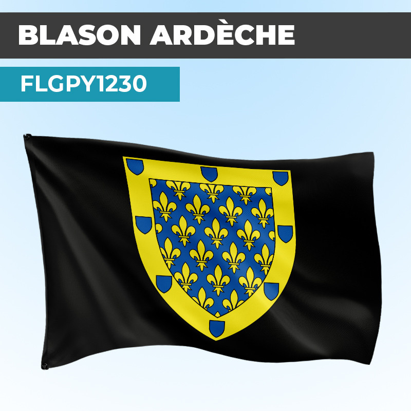 Drapeau ARDECHE | Pavillon Noir | Blason Armoirie