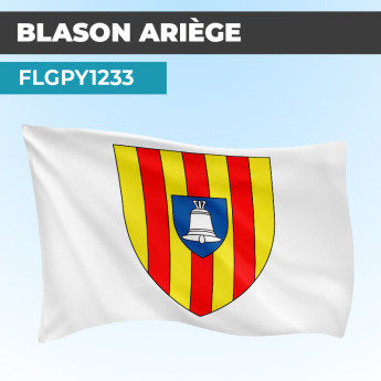 Drapeau ARIEGE | Pavillon Blanc | Blason Armoirie