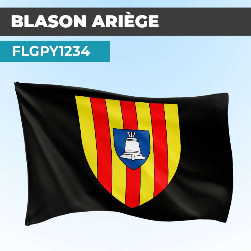 Drapeau ARIEGE | Pavillon Noir | Blason Armoirie
