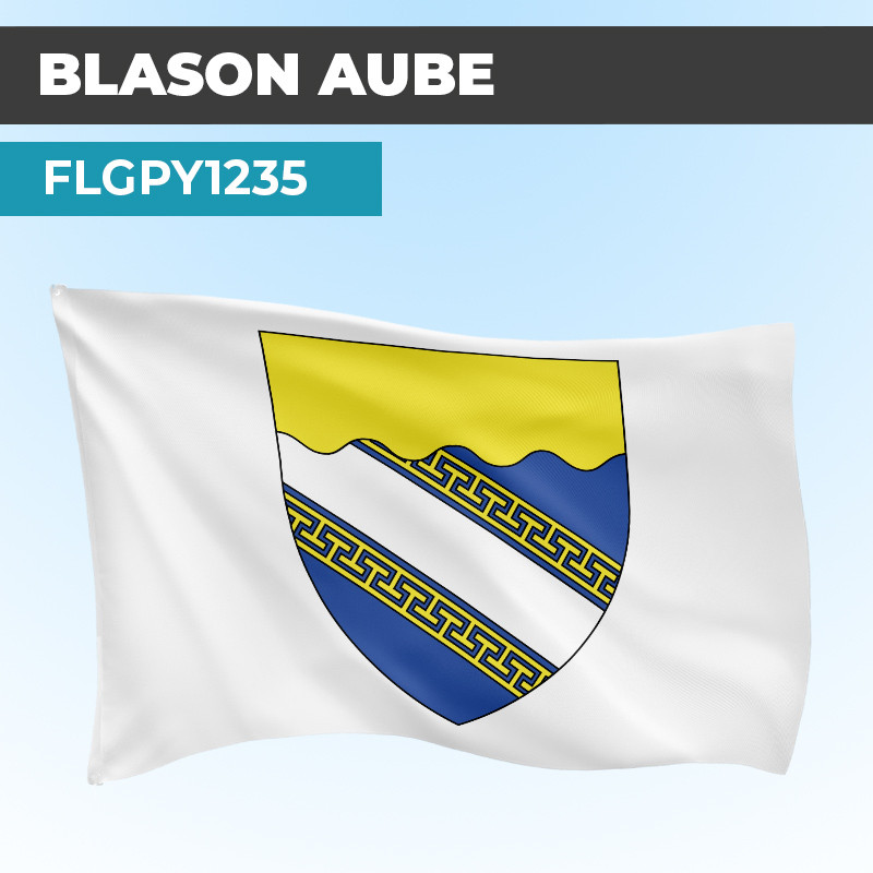 Drapeau AUBE | Pavillon Blanc | Blason Armoirie