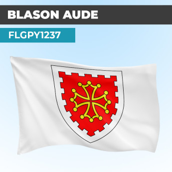 Drapeau AUDE | Pavillon Blanc | Blason Armoirie
