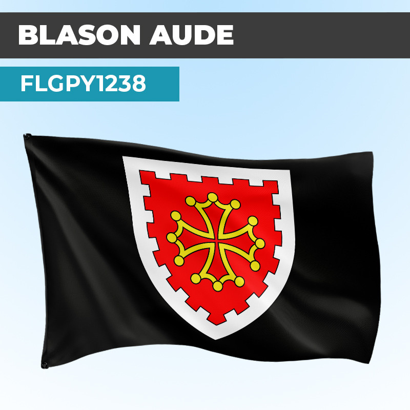Drapeau AUDE | Pavillon Noir | Blason Armoirie