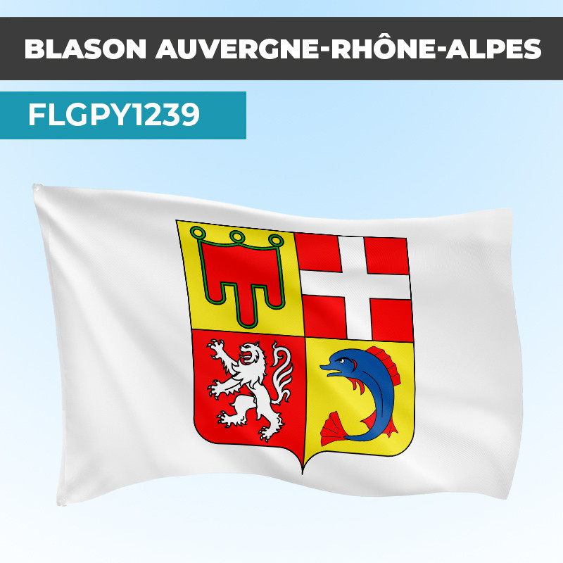 Drapeau AUVERGNE RHONE ALPES | Pavillon Blanc | Blason Armoirie