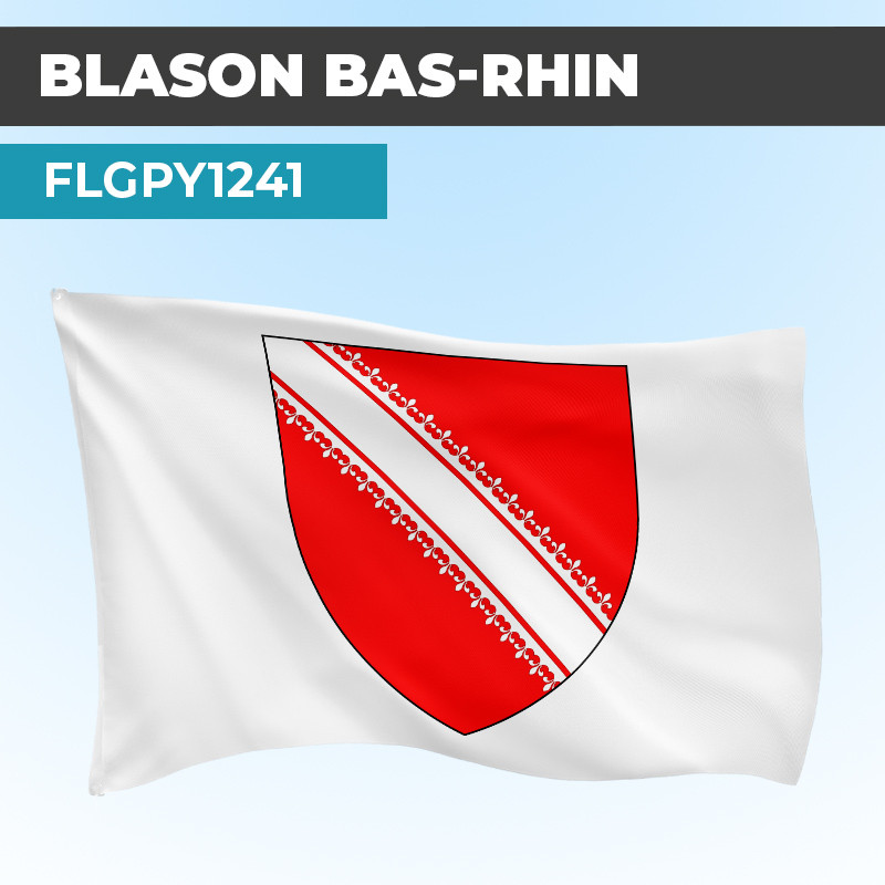Drapeau BAS RHIN | Pavillon Blanc | Blason Armoirie