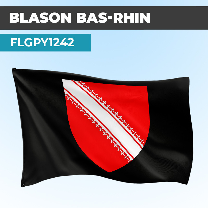 Drapeau BAS RHIN | Pavillon Noir | Blason Armoirie