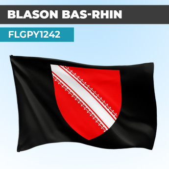 Drapeau BAS RHIN | Pavillon Noir | Blason Armoirie