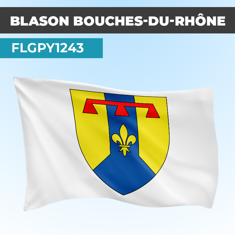 Drapeau BOUCHES DU RHÔNE | Pavillon Blanc | Blason Armoirie
