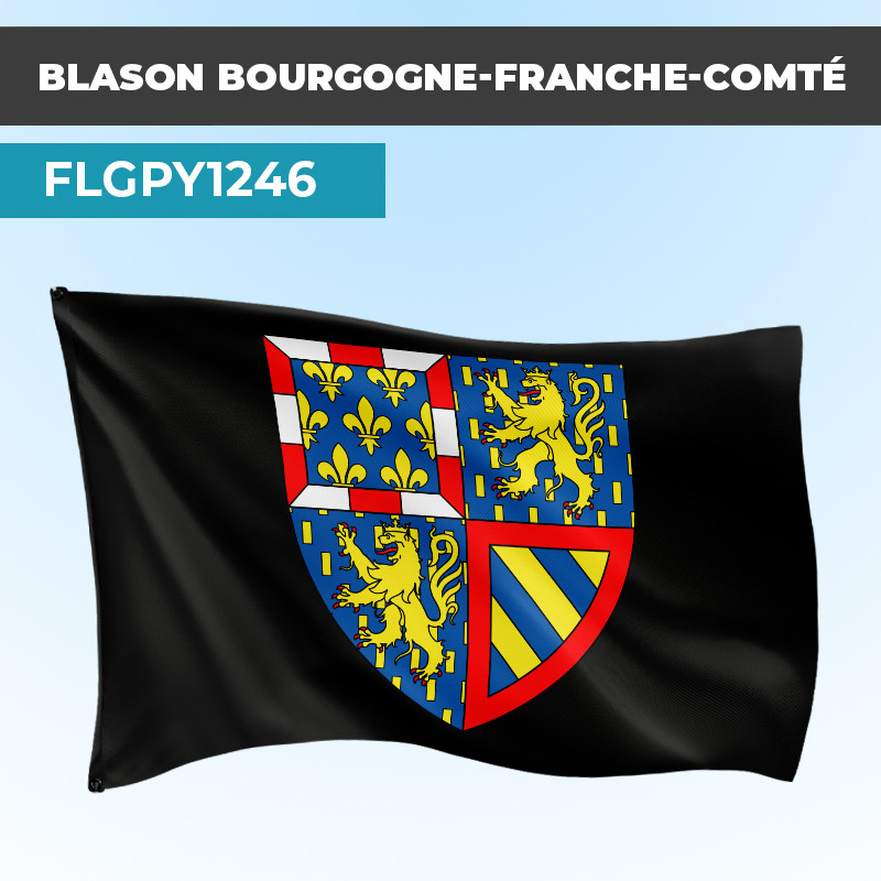 Drapeau BOURGOGNE FRANCHE COMTE | Pavillon Noir | Blason Armoirie