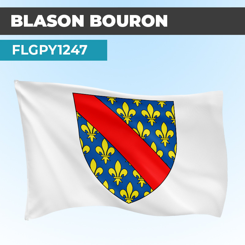 Drapeau BOURON | Pavillon Blanc | Blason Armoirie