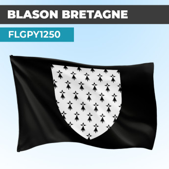 Drapeau BRETAGNE | Pavillon Noir | Blason Armoirie