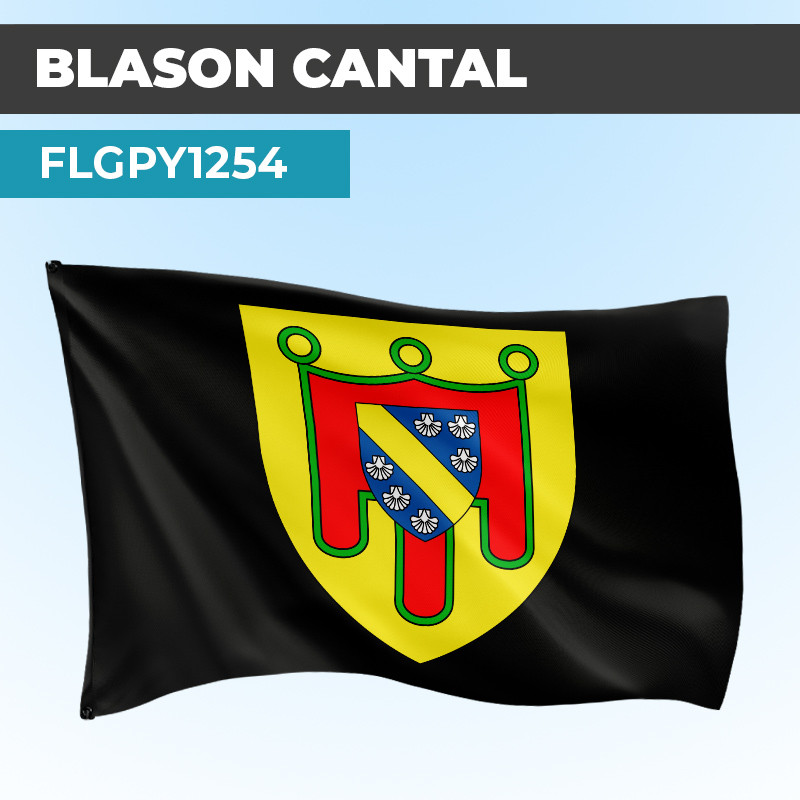 Drapeau CANTAL | Pavillon Noir | Blason Armoirie
