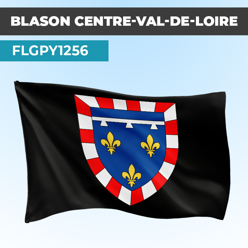 Drapeau CENTRE VAL DE LOIRE | Pavillon Noir | Blason Armoirie