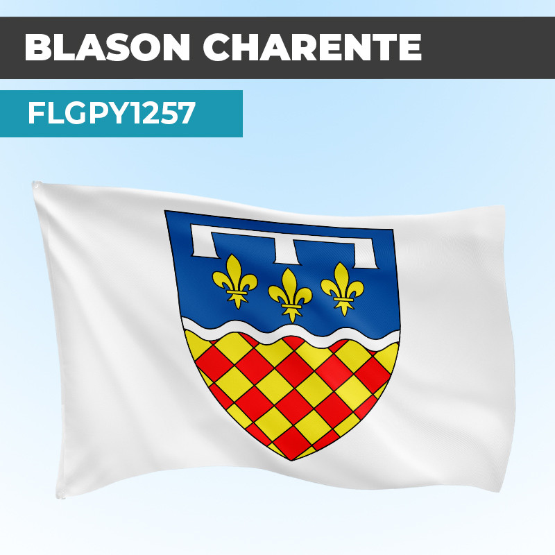 Drapeau CHARENTE | Pavillon Blanc | Blason Armoirie