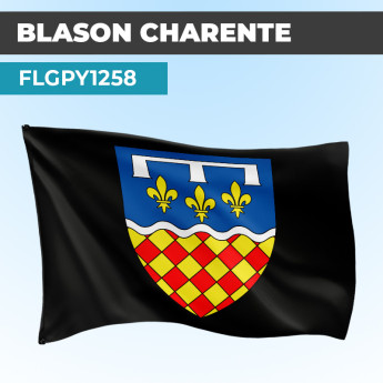 Drapeau CHARENTE | Pavillon Noir | Blason Armoirie
