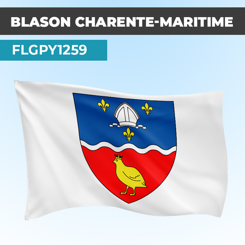 Drapeau CHARENTE-MARITIME | Pavillon Blanc | Blason Armoirie