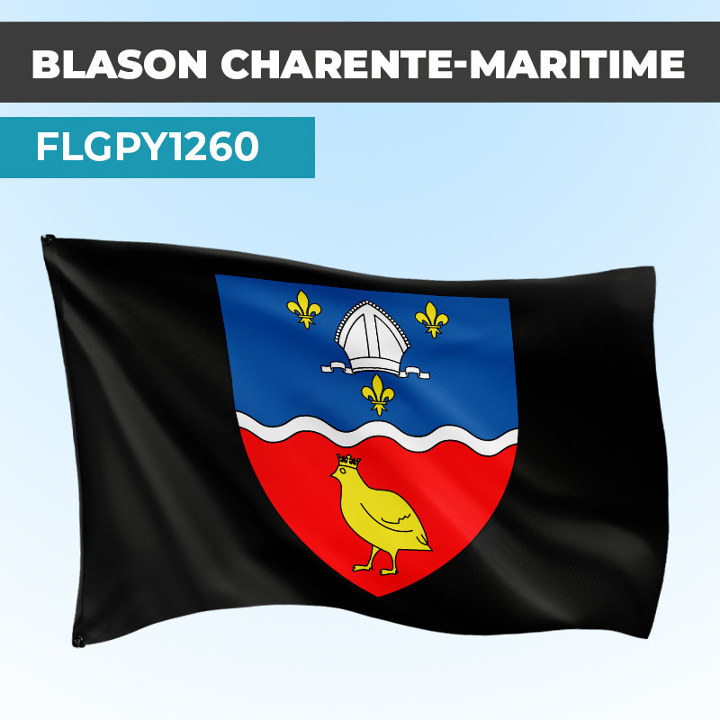 Drapeau CHARENTE-MARITIME | Pavillon Noir | Blason Armoirie